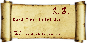 Kozányi Brigitta névjegykártya
