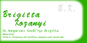 brigitta kozanyi business card